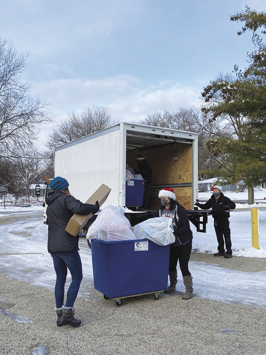 Unloading gift delivery truck
